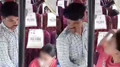 যাত্রীবাহী বাসে তরুণীকে যৌন হেনস্থা! অভিযুক্ত যুবককে সপাটে চড় (সৌজন্যে টুইটার)