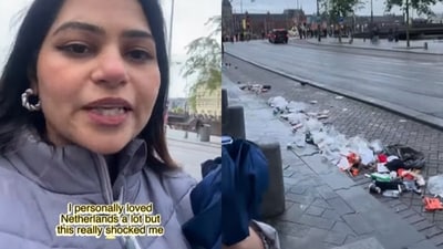 An Indian woman highlighted litter on a central Amsterdam street. (Instagram/perky_pragati) An Indian woman highlighted litter on a central Amsterdam street. (Instagram/perky_pragati)