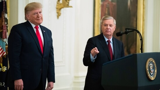 On Saturday night, in the final hours of his life, Graham spoke to Trump on phone about his recent visit to Ukraine and the Russia sanctions Bill that he wanted the Senate to consider soon. (AP/File Photo)