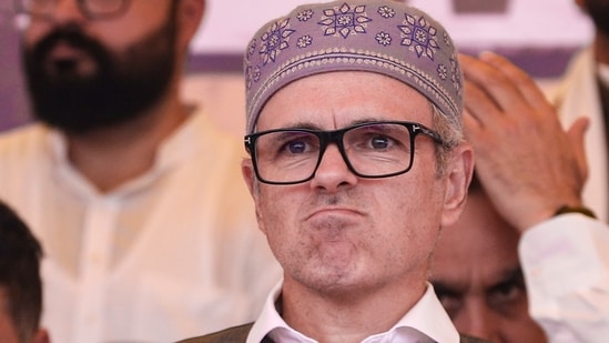 Jammu and Kashmir CM Omar Abdullah at a rally titled 'Delhi Chalo! We Want Our Statehood'.