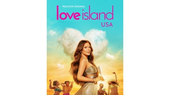 This image released by Peacock shows promotional art for the reality series "Love Island USA." (Preacock via AP)