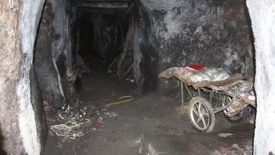 The entrance to a Hezbollah tunnel in Yohmor al-Shaqif, Lebanon.