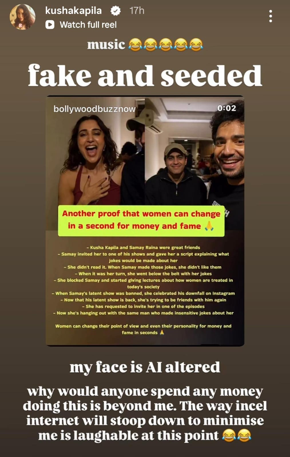 Kusha's Insta Story Kusha's Insta Story