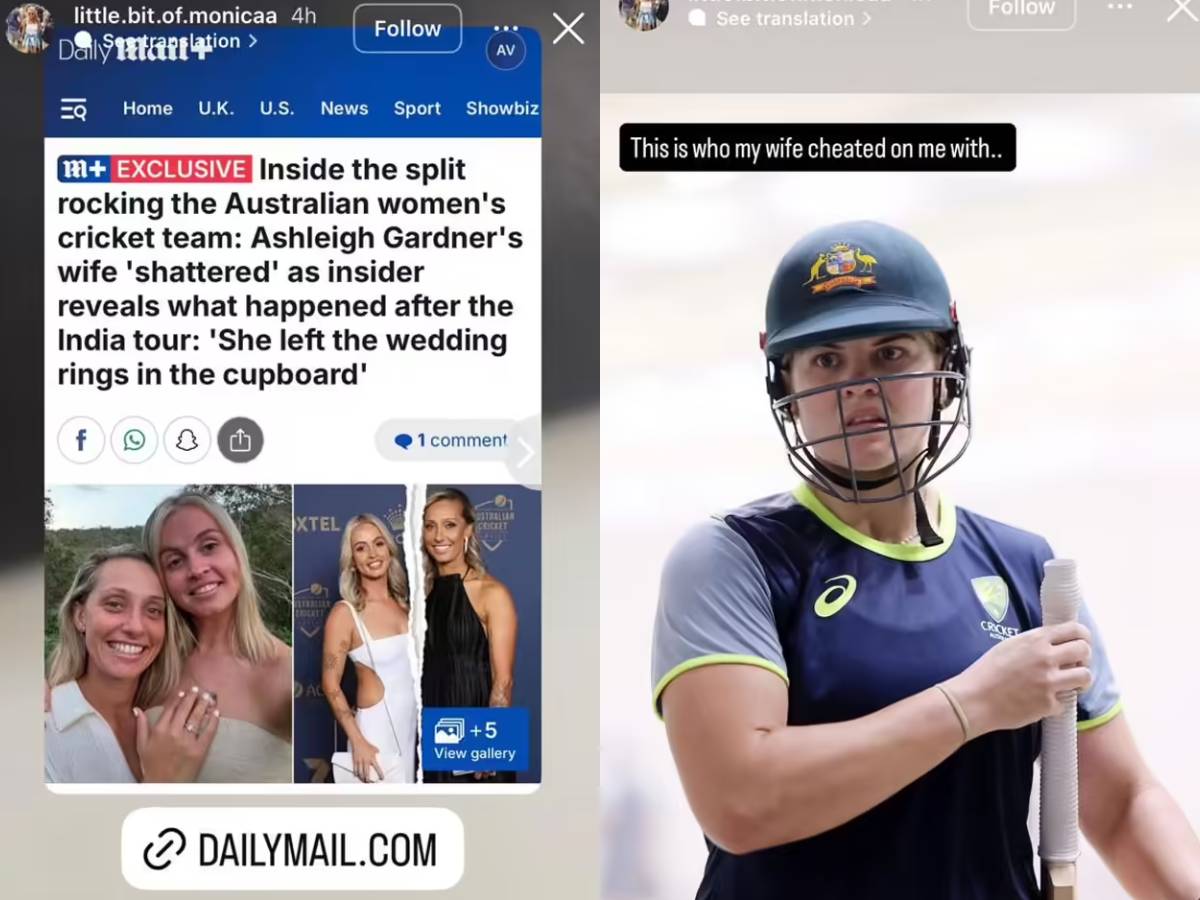 Screenshots of Monica Wright's Instagram stories
