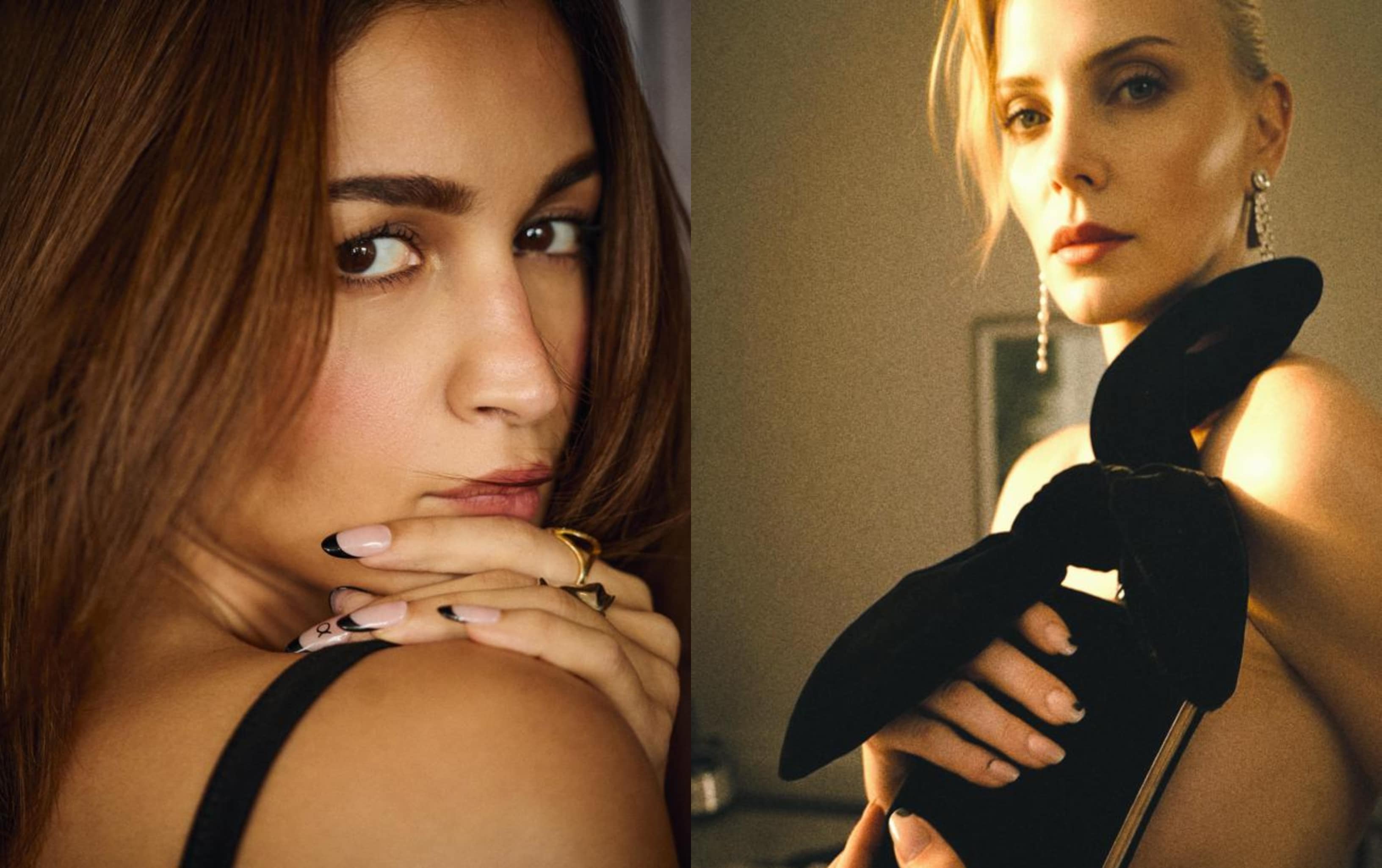 For promotions of Alpha, Alia Bhatt sported a themed French manicure with black tips. Meanwhile, Charlize Theron kept her nails natural for the promotions of The Odyssey, with carefully placed black accents for a touch of oomph. (Photos: Instagram) For promotions of Alpha, Alia Bhatt sported a themed French manicure with black tips. Meanwhile, Charlize Theron kept her nails natural for the promotions of The Odyssey, with carefully placed black accents for a touch of oomph. (Photos: Instagram)