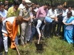 Lieutenant Governor, Delhi Taranjit Singh Sandhu, and others during Inauguration of Jal Sanchay Abhiyan Rejuvenating 101 water bodies at District Park, Paschim Vihar in New Delhi, India on Saturday, May 16, 2026.