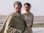 This image released by Universal Pictures shows Matt Damon as Odysseus, left, and Zendaya as Athena, in a scene from 'The Odyssey.'