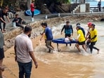 Rescue personnel carry out operations after a speedboat carrying Indian tourists capsized near Hon May Rut Ngoai off Phu Quoc Island, Vietnam, on Saturday.