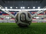 The new adidas Trionda Final ball, the official match ball for the semi-finals, the third-place play-off and final of the 2026 FIFA World Cup.(REUTERS)
