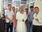 Shri Ram Janmabhoomi Teerth Kshetra Trust member Mahant Dinendra Das inspects the donation counter room at the Ram temple complex, in Ayodhya on Monday. (ANI VIDEO GRAB)