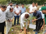 The drive is being executed in collaboration with the Give Me Trees Trust, with residents’ welfare associations and social organisations participating at multiple locations across the city. (HT Photos)