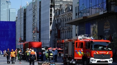 According to the local fire brigade, at least 200 workers had been on the site when the fire broke out. (REUTERS)