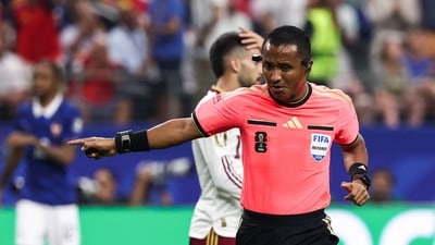 Ivan Barton of El Salvador will referee the France vs Spain World Cup semifinal in Dallas. (AFP) Ivan Barton of El Salvador will referee the France vs Spain World Cup semifinal in Dallas. (AFP)