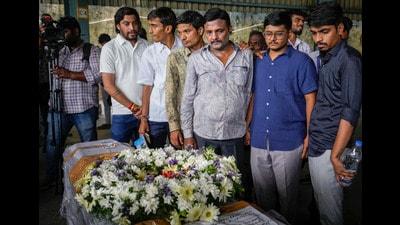 Relatives mourn a victim killed in the boat accident in Vietnam's Phu Quoc Island following the arrival of the mortal remains at Chennai International Airport in Chennai. (PTI) Relatives mourn a victim killed in the boat accident in Vietnam's Phu Quoc Island following the arrival of the mortal remains at Chennai International Airport in Chennai. (PTI)