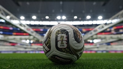 The new adidas Trionda Final ball, the official match ball for the semi-finals, the third-place play-off and final of the 2026 FIFA World Cup. (REUTERS)