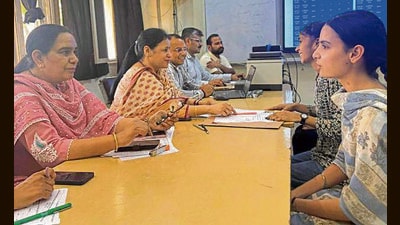 Students during the counselling in Ludhiana on Tuesday. (Manish/HT) Students during the counselling in Ludhiana on Tuesday. (Manish/HT)