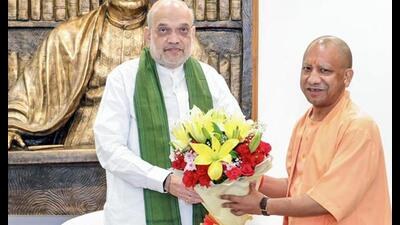 UP chief minister Yogi Adityanath with Union home minister Amit Shah in New Delhi on July 14. (Soured) UP chief minister Yogi Adityanath with Union home minister Amit Shah in New Delhi on July 14. (Soured)
