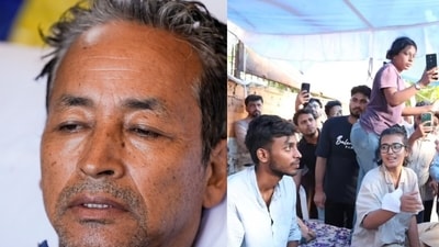 Student activists have also been on a parallel hunger strike for the same duration with Sonam Wangchuck. (PTI/ Neha Bora Instagram) Student activists have also been on a parallel hunger strike for the same duration with Sonam Wangchuck. (PTI/ Neha Bora Instagram)