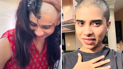Keerthana Menon, who decided to shave her hair. (Keerthana Menon) Keerthana Menon, who decided to shave her hair. (Keerthana Menon)
