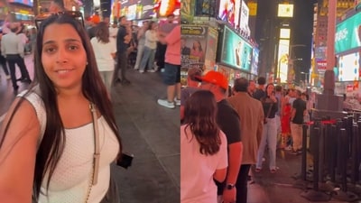 An Indian woman said her expectations of New York’s Times Square were shattered by the overwhelming weekend crowds. An Indian woman said her expectations of New York’s Times Square were shattered by the overwhelming weekend crowds.