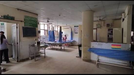 The emergency ward of the Jalandhar civil hospital without electricity on Tuesday.