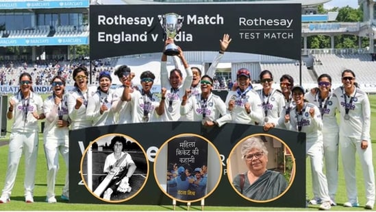 The winning Team India women's team, former India captain Diana Edulji, author Vandana Mishra and her book Bharat Mein Mahila Cricket Ka Ithihas