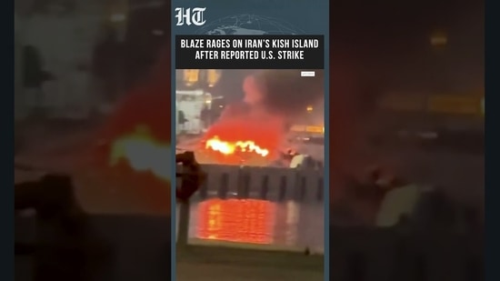 Fire Erupts on Iran's Kish Island After Reported U.S. Strike | Iran-US War Escalates