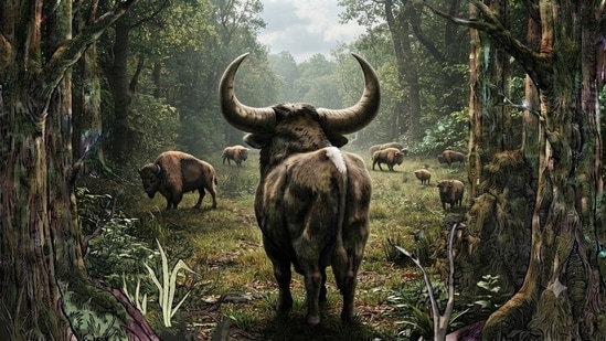 Can you solve this forest optical illusion and locate the hunter hiding in plain sight?