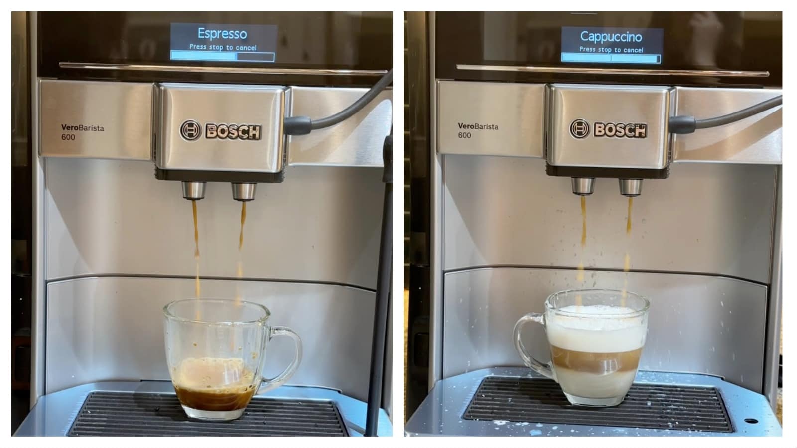 Bosch VeroBarista 600: (1). Espresso (2). Capuccino (Aishwarya Faraswal - HT) Bosch VeroBarista 600: (1). Espresso (2). Capuccino (Aishwarya Faraswal - HT)