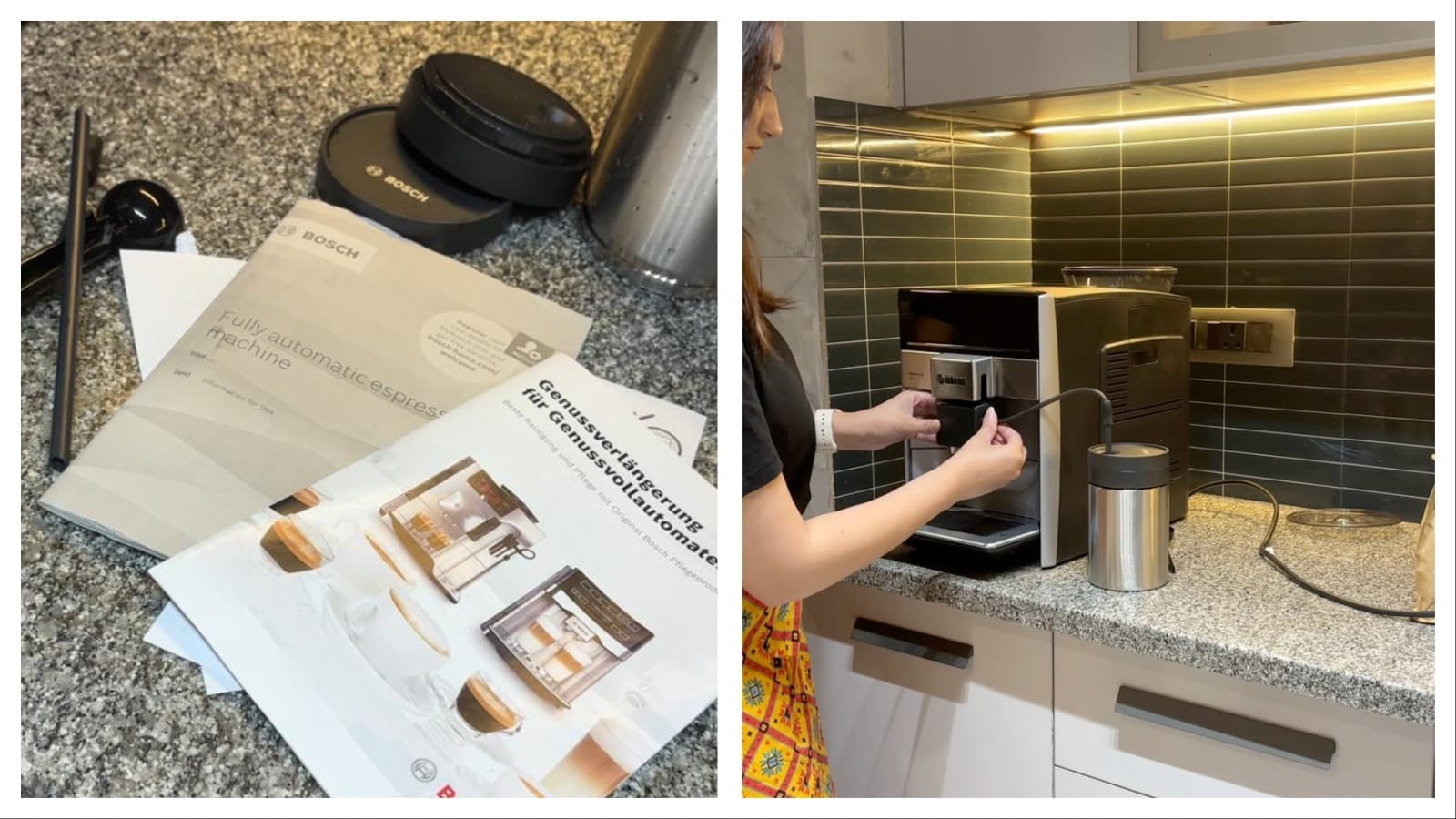 Setting up the Bosch VeroBarista 600 coffee machine. (Aishwarya Faraswal - HT) Setting up the Bosch VeroBarista 600 coffee machine. (Aishwarya Faraswal - HT)