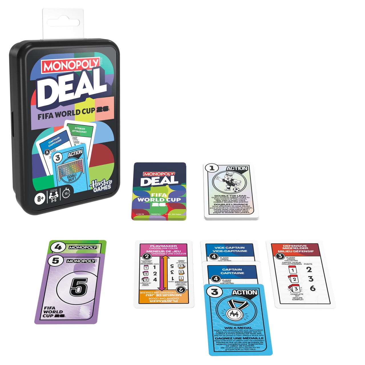 The World Cup edition of the Monopoly Deal card game. The World Cup edition of the Monopoly Deal card game.