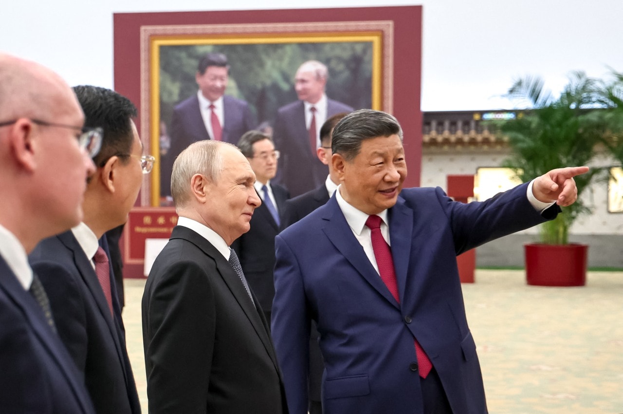 Russia's President Putin and China's Xi Jinping tour a photo exhibition on Russia-China ties in Beijing on May 20, 2026. Russia's President Putin and China's Xi Jinping tour a photo exhibition on Russia-China ties in Beijing on May 20, 2026.