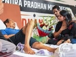 Lok Sabha MP Priya Saroj meets Environmentalist Sonam Wangchuk on the 17th day of his indefinite hunger strike.