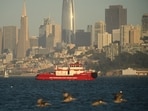 The person who died was alive when plucked from the frigid waters by rescue crews but later died.