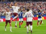 Spain's Mikel Oyarzabal celebrates scoring from the penalty spot the opening goal during a World Cup semifinal soccer match between France and Spain Spain's Mikel Oyarzabal celebrates scoring from the penalty spot the opening goal during a World Cup semifinal soccer match between France and Spain