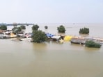 North Bihar rivers in spate. (HT Photo)