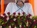 Union Minister for Road Transport and Highways Nitin Gadkari speaks during the inauguration of the Lucknow-Kanpur Expressway and the dedication and foundation stone laying of National Highway projects, in Lucknow,