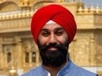 Raj Grewal, then a Liberal MP, at the Golden Temple in Amritsar in February 2018. (Raj Grewal/X)