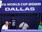 France's Kylian Mbappe looks dejected as he leaves the pitch after the match as France are eliminated from the World Cup