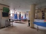 The emergency ward of the Jalandhar civil hospital without electricity on Tuesday.