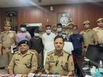 The five accused in police custody on Wednesday. (Sourced)