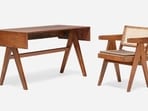 The latest items listed for auction include a set of desk and chair, belonging to Swiss-French architect Pierre Jeanneret, the cousin of Le Corbusier, who was instrumental in shaping Chandigarh. (HT Photo)
