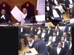 Visuals from the incident in the Supreme Court last week. (X)