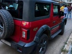 The driver who returned from work in her Mahindra Thar ran over the domestic worker in the Gurugram society's parking area. (HT)