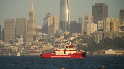 The person who died was alive when plucked from the frigid waters by rescue crews but later died. (AP Photo/Noah Berger) The person who died was alive when plucked from the frigid waters by rescue crews but later died. (AP Photo/Noah Berger)