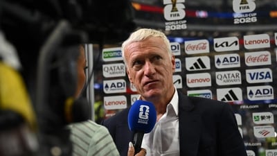 France's head coach Didier Deschamps speaks with a sports broadcaster after his team lost the 2026 World Cup football tournament semi-final match between France and Spain at the Dallas Stadium (AFP) France's head coach Didier Deschamps speaks with a sports broadcaster after his team lost the 2026 World Cup football tournament semi-final match between France and Spain at the Dallas Stadium (AFP)