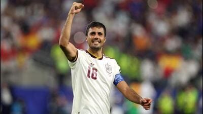 Rodri of Spain celebrates after his team’s 2-0 victory over France during the FIFA World Cup 2026 semi-final. (Getty Images via AFP) Rodri of Spain celebrates after his team’s 2-0 victory over France during the FIFA World Cup 2026 semi-final. (Getty Images via AFP)