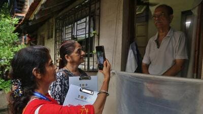 Thane, India - June -30, 2026: The special intensive revision programme of the electoral rolls for Thane district has been announced, and Booth Level Officers (BLOs) have been seen conducting door-to-door visits starting Tuesday, June 30 at Kharkar Ali area Thane . As per the directives of the Election Commission of India, a Special Intensive Revision (SIR) programme is being implemented in Thane district. In this regard, to ensure that the electoral rolls are more accurate and transparent, Thane District Collector and District Election Officer Dr. Shrikrishna Panchal has appealed to all voters in the district to cooperate with the Booth Level Officers (BLOs) visiting their respective areas between June 30 to July 29, 2026. Voters have been urged to fill out the enumeration forms and obtain proper acknowledgment receipts after submission ,in Thane ,in Mumbai, India, on, Tuesday, June -30, 2026. ( photo by Praful Gangurde / Hindustan Times ) (praful Gangurde) Thane, India - June -30, 2026: The special intensive revision programme of the electoral rolls for Thane district has been announced, and Booth Level Officers (BLOs) have been seen conducting door-to-door visits starting Tuesday, June 30 at Kharkar Ali area Thane . As per the directives of the Election Commission of India, a Special Intensive Revision (SIR) programme is being implemented in Thane district. In this regard, to ensure that the electoral rolls are more accurate and transparent, Thane District Collector and District Election Officer Dr. Shrikrishna Panchal has appealed to all voters in the district to cooperate with the Booth Level Officers (BLOs) visiting their respective areas between June 30 to July 29, 2026. Voters have been urged to fill out the enumeration forms and obtain proper acknowledgment receipts after submission ,in Thane ,in Mumbai, India, on, Tuesday, June -30, 2026. ( photo by Praful Gangurde / Hindustan Times ) (praful Gangurde)