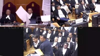 Visuals from the incident in the Supreme Court last week. (X) Visuals from the incident in the Supreme Court last week. (X)