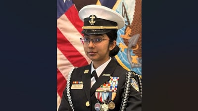 Riddhi Chauhan, all of 17, is leading nearly 300 fellow students as Battalion Commanding Officer of her school's Navy Junior Reserve Officers Training Corps (NJROTC) unit Riddhi Chauhan, all of 17, is leading nearly 300 fellow students as Battalion Commanding Officer of her school's Navy Junior Reserve Officers Training Corps (NJROTC) unit